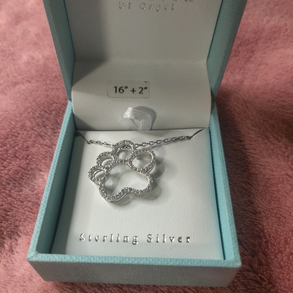 Contessa Di Capri Sterling Silver Paw Necklace - Picture 3 of 8